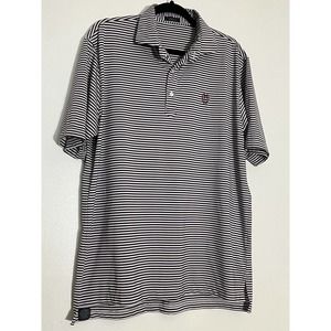 Turtleson Performance Golf Polo Black Red And White Stripe Men’s Large